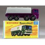 Boxed Diecast vehicle: Matchbox series No.32 Leyland Petrol Tanker in rare livery with plain