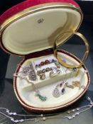 Collection of costume jewellery to include Rolled Gold Bracelet earrings etc