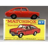 Boxed Diecast vehicle: Matchbox series No.67 Volkswagen 1600TL in early F box showing Regular