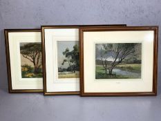 FRANK BAKER (1873-1941), three framed watercolours of landscapes, signed and inscribed, the