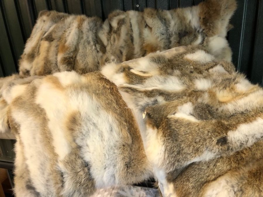 Modern Interiors: Collection of rabbit fur cushions x 4 and throw - Image 2 of 3