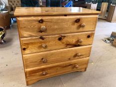 Modern pine-effect chest of four drawers
