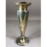 Silver hallmarked fluted vase Birmingham by maker Clark & Sewell (James Clark & John Sewell)