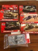 AIRFIX Scale Model Kits boxed to include: Military vehicles, tanks, King Tiger starter set,