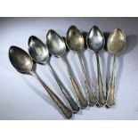 Set of six Hallmarked Silver teaspoons Sheffield by maker James Dixon & Sons Ltd approx 74g