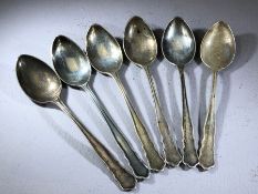 Set of six Hallmarked Silver teaspoons Sheffield by maker James Dixon & Sons Ltd approx 74g