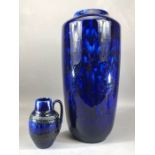 Mid 20th Century Scheurich glazed blue West German vase marked 517-45, approx 45cm in height,