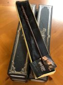 HARRY POTTER: Nine boxed collectable magic wands to include Fred Weasley, Neville, Percy Weasley