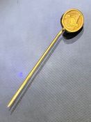 9ct Gold fully hallmarked Masons coat of arms tie Pin by maker J.H.W approx 2.3g