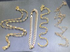 Collection of 9ct Gold chains and Bracelet approx 6.2g