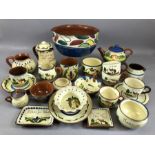 Large collection of Devon Ware including Torquay and Watcombe, including 'Motto', circa 25 pieces