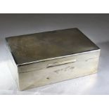 Silver hallmarked cigarette box London approx 14 x 9 x 5cm and total weight 358g
