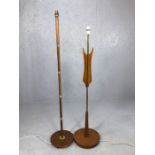 Two Mid Century standard lamps, the tallest approx 135cm