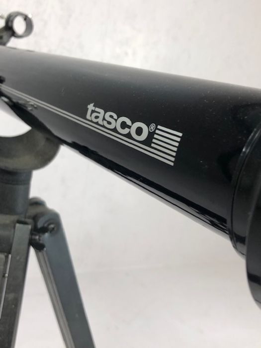 Tasco telescope on adjustable tripod stand, with accessories - Image 4 of 4