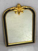 Gilt and ebonised framed mirror, approx 43cm x 65cm