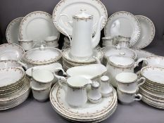 Royal Stafford china part dinner and tea service with pink floral / rose design to include: