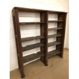 Vintage shelving unit with column support design, adjustable shelves, approx 150cm x 35cm x 148cm