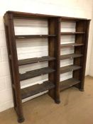 Vintage shelving unit with column support design, adjustable shelves, approx 150cm x 35cm x 148cm