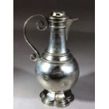 Silver hallmarked jug with silver and cork stopper London 1900 by maker Wakely & Wheeler (James