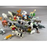 Vintage Toys: Collection of toy animals and figures to include Britains