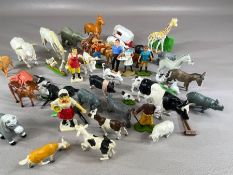 Vintage Toys: Collection of toy animals and figures to include Britains