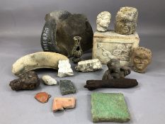Large collection of artefacts of varying ages, origins and materials, to include possible Roman