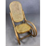 Bentwood and cane child's rocking chair