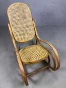 Bentwood and cane child's rocking chair