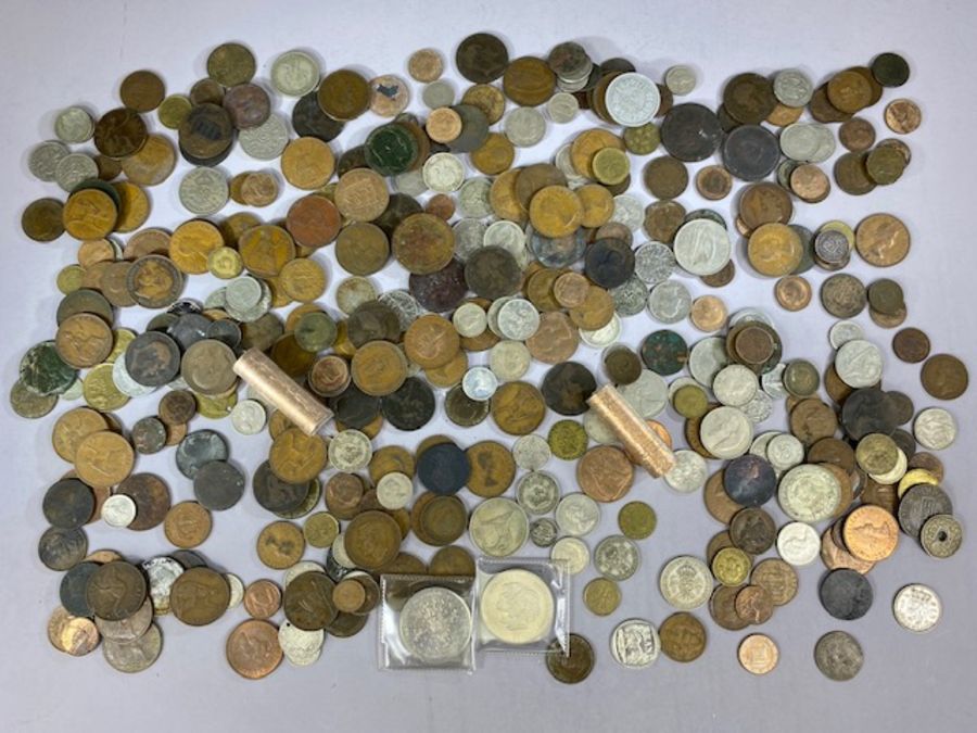 Large collection of various coins