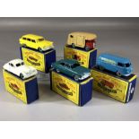 Five boxed Matchbox Series diecast model vehicles: Nos. 31, 32, 33, 34, 35,