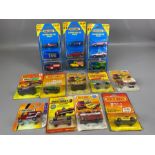 Collection of Matchbox diecast vehicles in retail / blister packs: nine in individual packs and 3