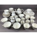 Extensive Mayfair bone china tea, coffee and dinner service in white and gilt design