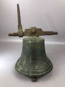 Very Heavy Antique brass bell, the bell approx 25cm in diameter