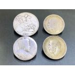Collection of coins including A George IV 1821 crown, (Georgius IIII) (4)