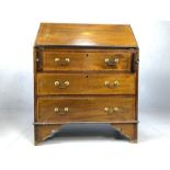 Small antique bureau with inlaid shell detailing, approx 76cm x 40cm x 95cm