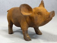 Cast iron decorative pig, approx 38cm in length