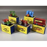 Five boxed Matchbox Series diecast model vehicles: Nos. 1, 2, 3, 4, 5