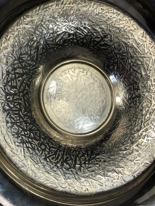 Silver coloured metal Tazza with Bamboo design possibly Chinese Silver approx 20cm in diameter & - Image 4 of 6