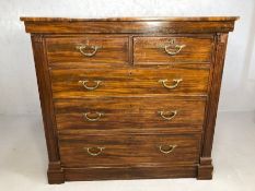 Chest of five drawers with original metal handles, approx 112cm x 55cm x 104cm tall