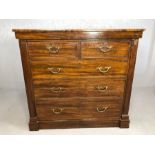 Chest of five drawers with original metal handles, approx 112cm x 55cm x 104cm tall