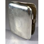 Silver hallmarked cigarette box Birmingham by maker F.D approx 6.5 x 8cm & 67g
