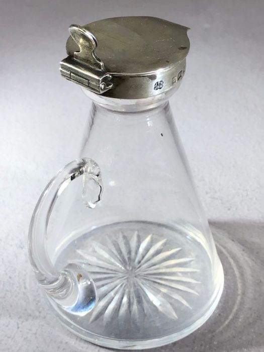 Edwardian Hallmarked Silver Whiskey noggin with silver top and hinged lid Birmingham 1904 by Hukin & - Bild 6 aus 6