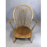 Ercol 'Grandfather' beech and elm armchair