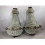 Pair of large Empire style modern chandeliers, approx 115cm in drop