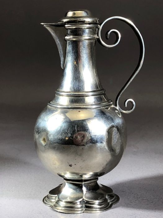 Silver hallmarked jug with silver and cork stopper London 1900 by maker Wakely & Wheeler (James - Image 3 of 7