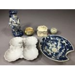 Collection of antique ceramics to include large Delft Toby Jug, signed HK to base, a ceramic
