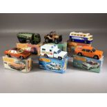 Six boxed Matchbox diecast model vehicles: 5 4x4 Jeep Offroad, 8 Rover 3500, Superfast 41 Ambulance,