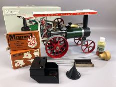 Mamod steam tractor with accessories and original box