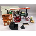 Mamod steam tractor with accessories and original box