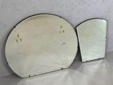 Two Art Deco / Art Nouveau mirrors, the largest approx 56cm in diameter